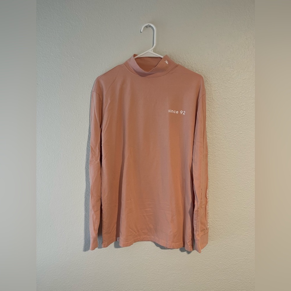 Dutch Bros light pink long sleeve shirt